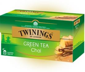 Чай Twinings зеленый с имбирем, короб (25 пак.) 40 гр