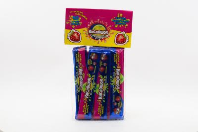 Кислая жевательная конфета Кислошок - фруктовая дорожка 10 со вкусом клубники (Россия) 120г